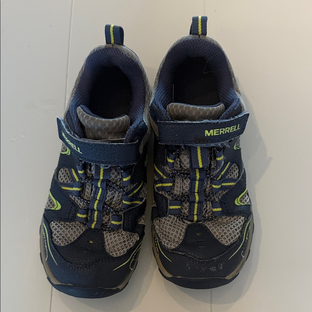 Merrell Kids' Navy and Lime Sneakers size 1.5